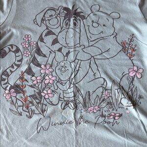 Disney Winnie the Pooh Kids Tee - Gray with Pink Accents